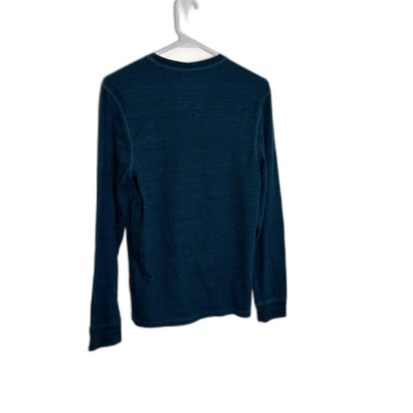 Urban Pipeline Waffle Knit Thermal Men Shirt Small Ocean Depths Long Sleeve Blue - Picture 2 of 4